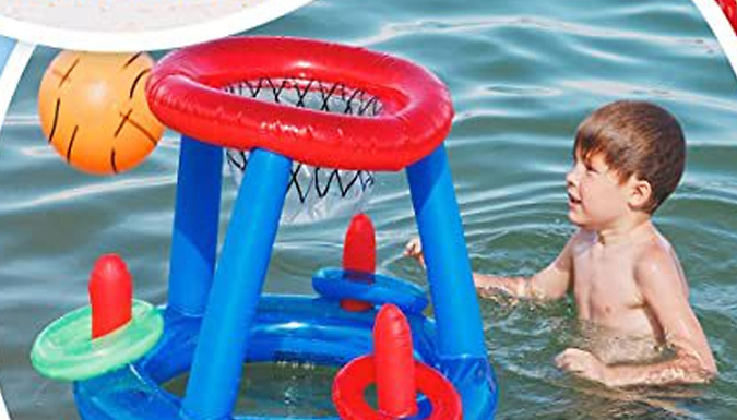 2-in-1 Inflatable Pool Basketball Hoop from Discount Experts