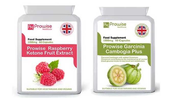 Garcinia Cambogia 500mg Capsules & Raspberry Ketones 600mg - 1, 2 or 3 Month Supply from Discount Experts