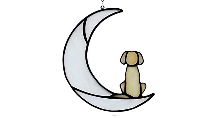 Hanging Dog & Moon Sun Catcher - 2 Colours from Discount Experts