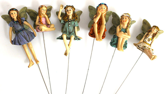 6-Piece Flower Fairy Garden Ornament Set at Discount Experts