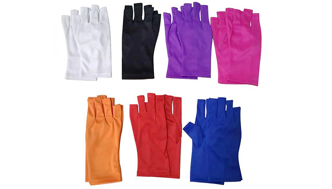 Fingerless UV Blocking Manicure Gloves - 7 Colours at Discount Experts