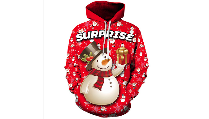 Men's Christmas Cartoon Winter Hoodie - 3 Designs and 5 Sizes from Discount Experts