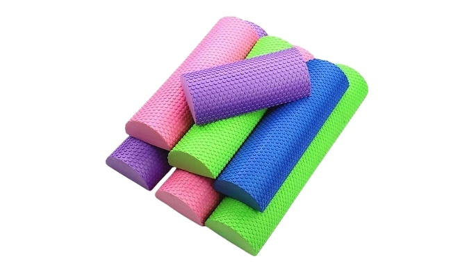 Half Round Yoga Massage Foam Roller - 2 Sizes and 5 Colours from Discount Experts