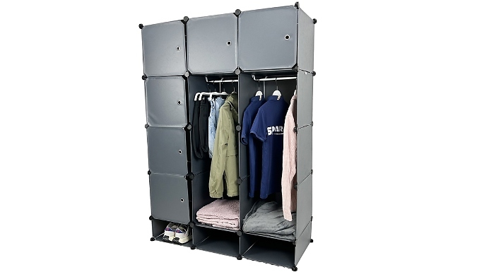 15-Cube Interlocking Portable Wardrobe from Discount Experts