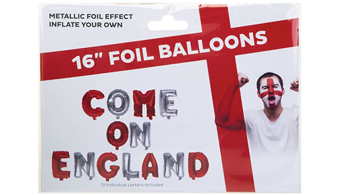 1 or 2 Football England Inflatable Foil Balloons - 2 Designs from Discount Experts