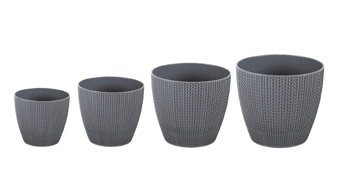 Set Of 4 Sumela Knitted Flower Planters at Discount Experts