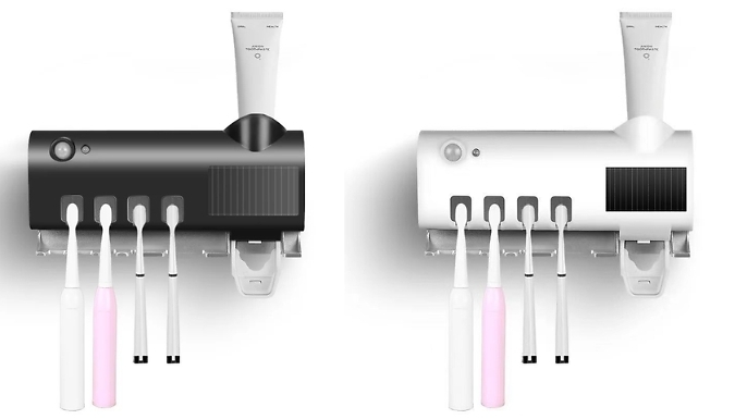 UV Toothbrush Steriliser and Toothpaste Dispenser - 2 Colours from Discount Experts