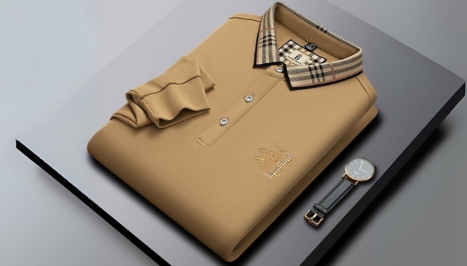 Men's Long Sleeve Polo Shirt - 6 Colours & 5 Sizes at Discount Experts