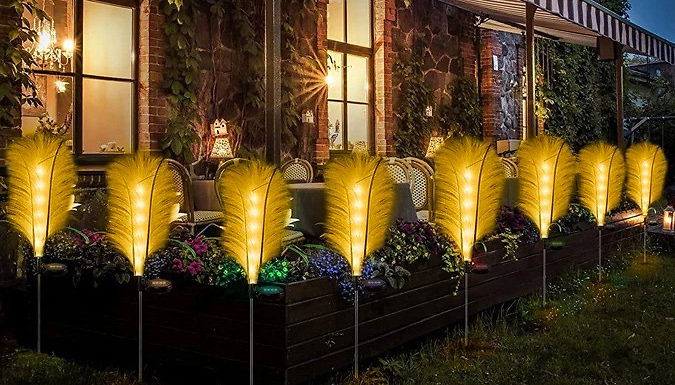 Reed Grass LED Solar Lawn Lights - 2 or 4 at Discount Experts