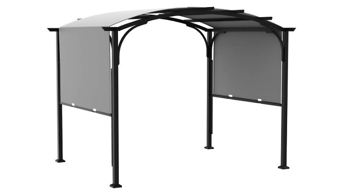 10ft x 8ft Grey Metal Pergola with Retractable Roof 10ft x 8ft Grey Metal Pergola with Retractable Roof
