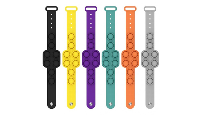 1 or 4 Bubble Stress Relief Pop Bracelet - 6 Colours from Discount Experts