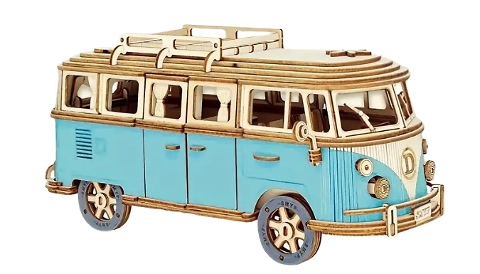 DIY Blue Vintage Car Wooden Model from Discount Experts