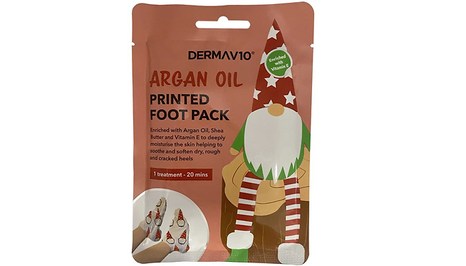 1 or 3 Derma V10 Argan Oil, Shea Butter and Vitamin E Foot Mask from Discount Experts