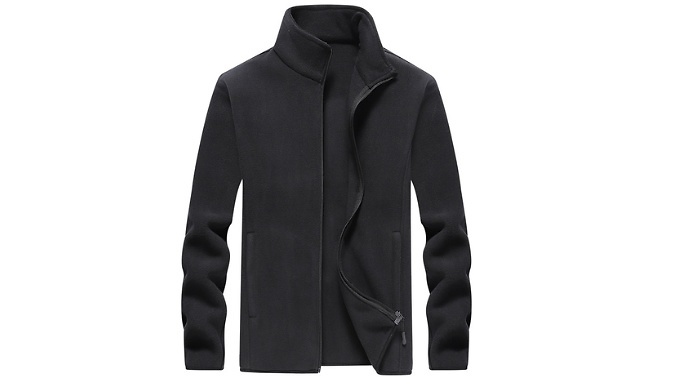 Men's Full Zip Polar Fleece Jacket Coat - 5 Colours & 5 Sizes from Discount Experts