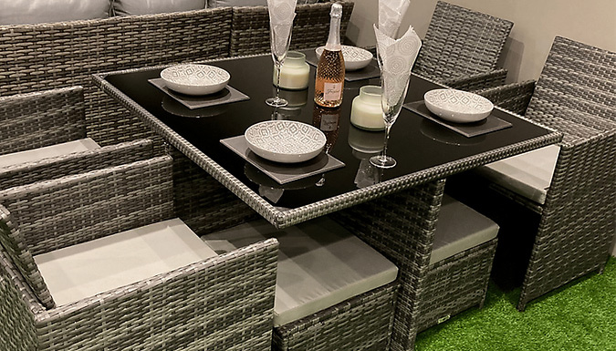 San Fernando Rattan Cube Garden Chair & Table Dining Set San Fernando Rattan Cube Garden Chair & Table Dining Set