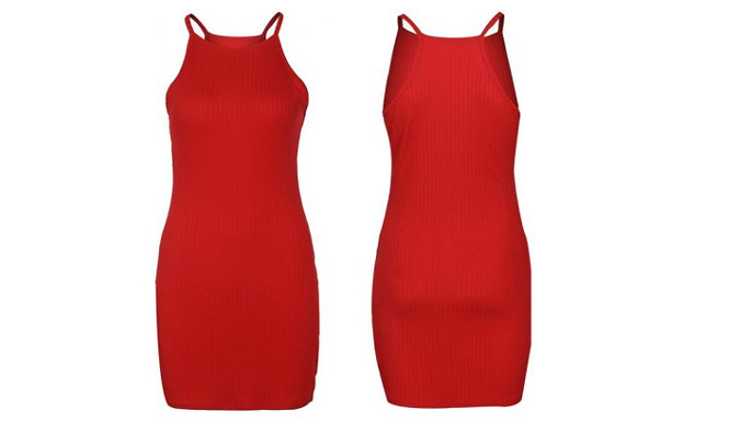 Halterneck Mini Bodycon Dress - 5 Colours and 4 Sizes from Discount Experts