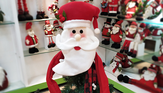 Christmas Plush Cartoon Tree Topper - Santa, Reindeer or Snowman. from Discount Experts