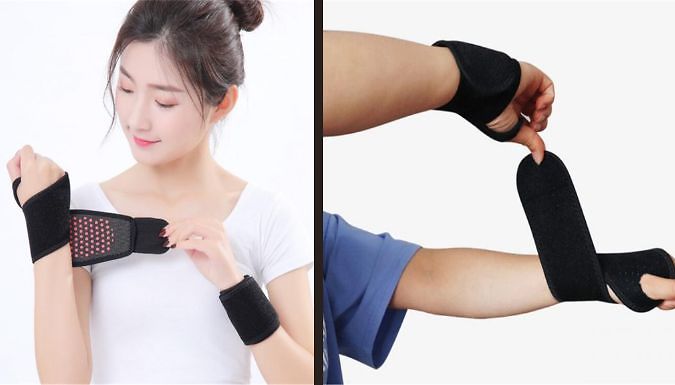 Self-Heating Tourmaline Wrist Support Wrap - 1 or 2 at Discount Experts