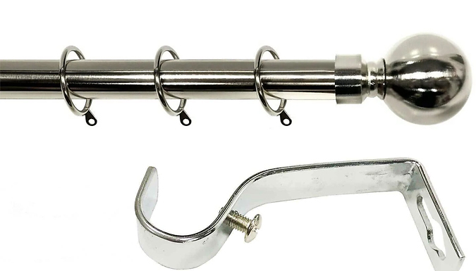 Extendable Metal Curtain Pole - 2 Sizes at Discount Experts