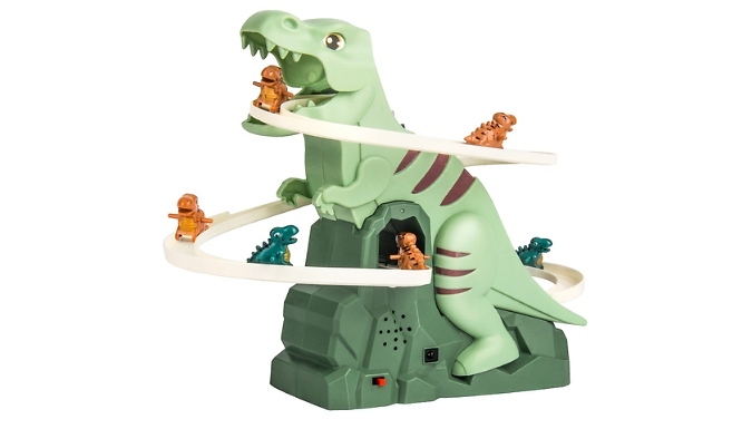 Dinosaur Track Toy Set with Climbing Hill & Slides at Discount Experts