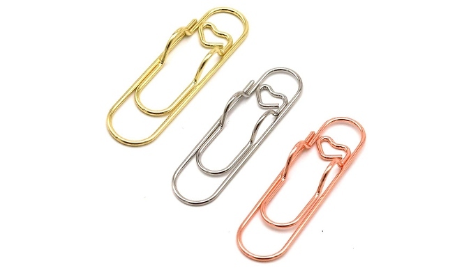 10-Pack of Metal Heart Pen Holder Clips. - 3 Colours from Discount Experts