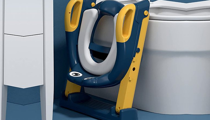 Kid's Foldable Toilet Training Seat with Ladder - 2 Colours from Discount Experts