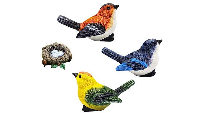 4-Piece Garden Bird & Nest Ornament Set from Discount Experts