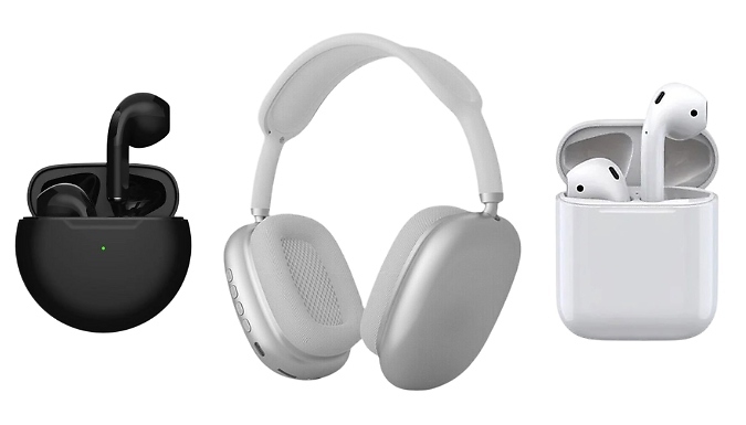 Airs Pro Wireless Bluetooth Headphone Bundle - 3 Options. at Discount Experts