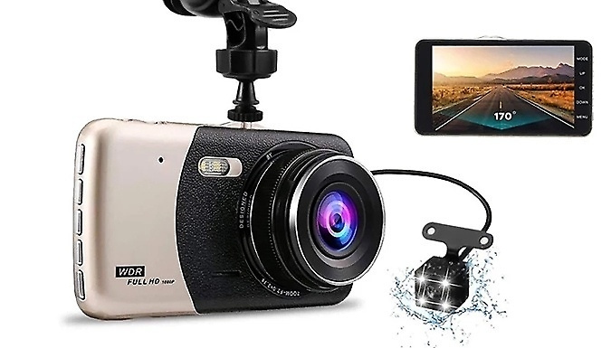 Falcon-Cam HD Front & Rear Dashcam With Collision G-Sensor - Optional 32GB SD Card at Discount Experts