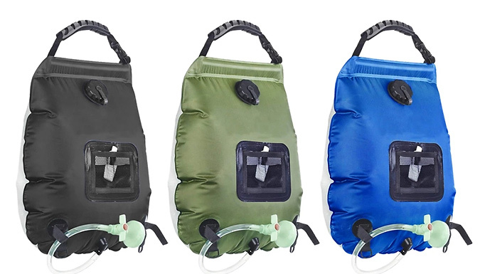 20L Solar-Power Heating Shower Bags - 3 Colours from Discount Experts