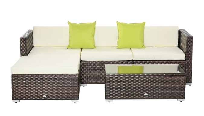 Outsunny Rattan Outdoor 4-Seater Sofa Set with Coffee Table Outsunny Rattan Outdoor 4-Seater Sofa Set with Coffee Table