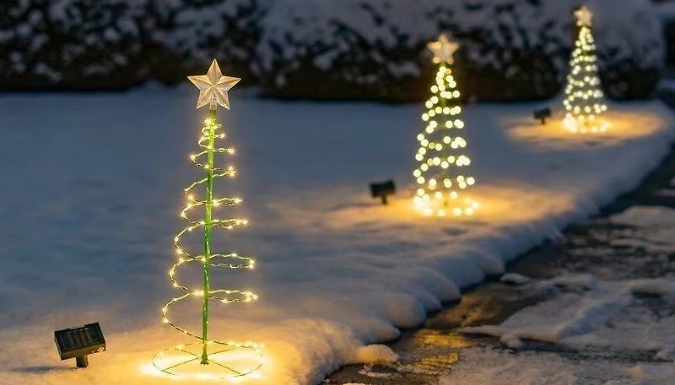 Outdoor Solar Light Christmas Tree Decoration - 4 Sizes