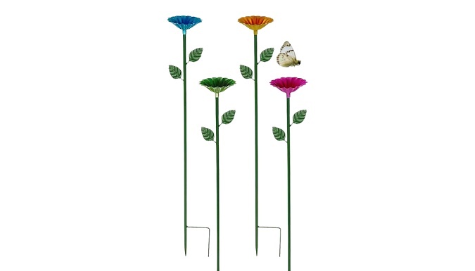 Image of Gomoro Flower-Shaped Insect Feeder Ground Decoration - 4-Pack!