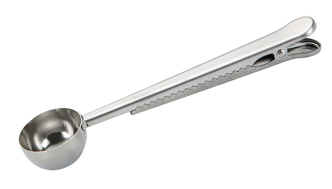 1 or 2-Pack 2-In-1 Coffee Scoop Clip - 5 Colours from Discount Experts