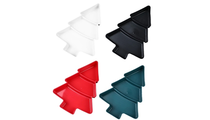 Christmas Tree Fruit & Snack Plate - 4 Colours from Discount Experts