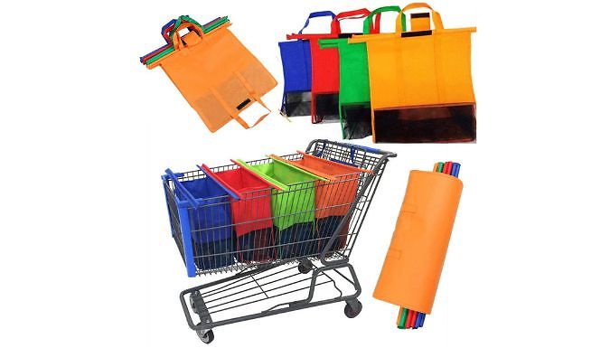 4-Pack Trolley Insert Shopping Bags at Discount Experts