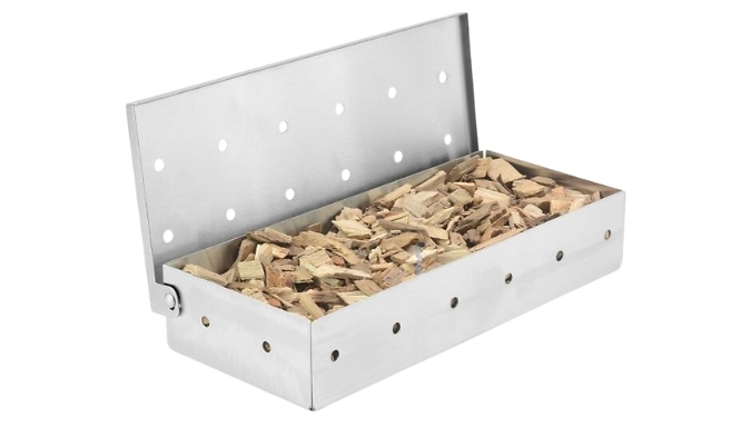 Steel BBQ Wood Chip Smoke Box from Discount Experts