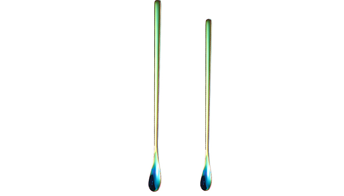 2-Piece Stainless Steel Colourful Stirring Spoon Set - 6 Colours at Discount Experts