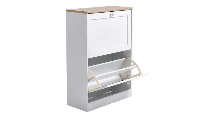 Shoe Storage Cabinet with 2 Flip Down Drawers from Discount Experts