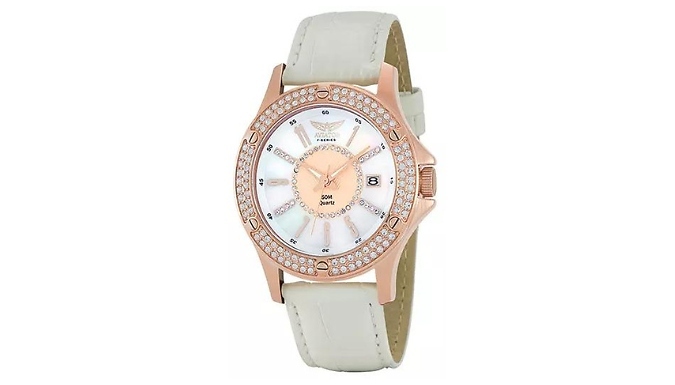 Women's Aviator Dual Strap Rose Gold Wrist Watch from Discount Experts