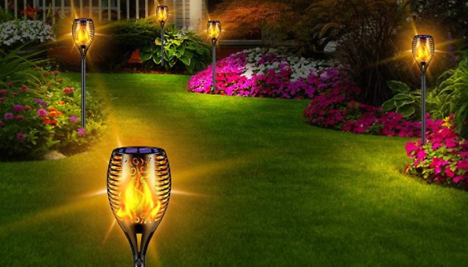 1-12 Solar LED Flickering Flame Torch Lights at Discount Experts