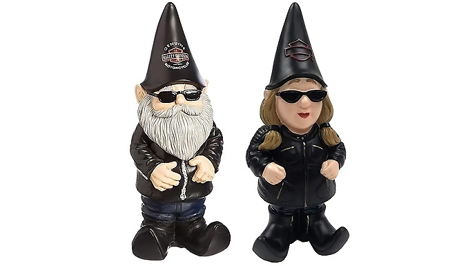 1 or 2 Biker Garden Gnome Resin Ornaments - 2 Designs from Discount Experts