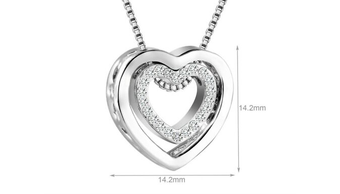 Double Heart Cut Created Diamond Necklace at Discount Experts