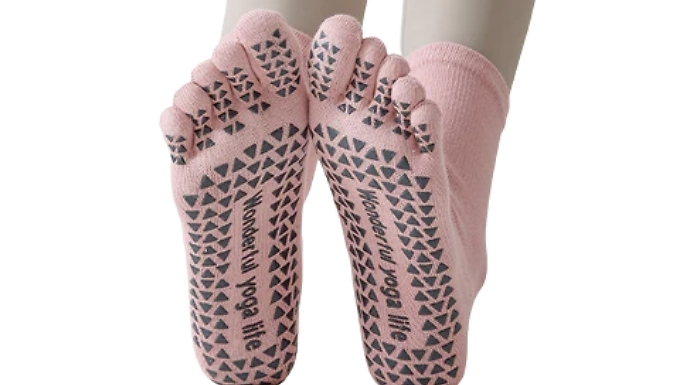 3 Pairs of Yoga Five-Toe Socks - 7 Colours. at Discount Experts