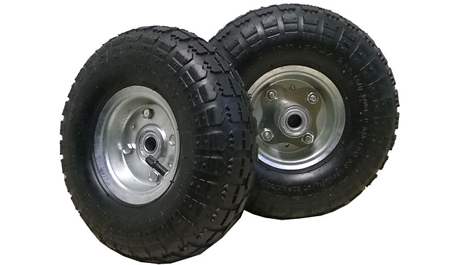 2 x 10-Inch Replacement Pneumatic Tyres 4.1/3.5-4 from Discount Experts