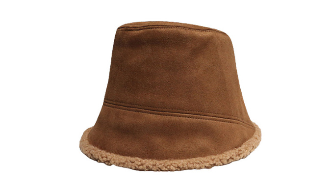 Faux Suede Lambs wool Bucket Hat - 4 Colours at Discount Experts