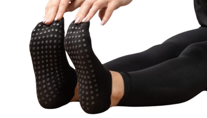 3 Pairs of Myga Non-Slip Yoga Socks - 4 Sizes at Discount Experts