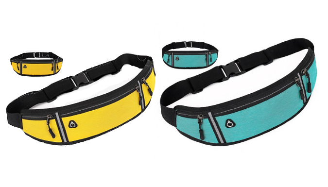 Reflective Running Zip-Up Waist Bag - 8 Colours from Discount Experts