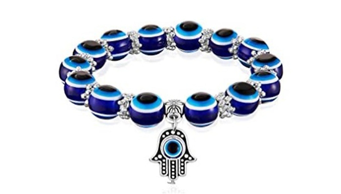 2-Piece Evil Eye Necklace with Bracelet Set from Discount Experts