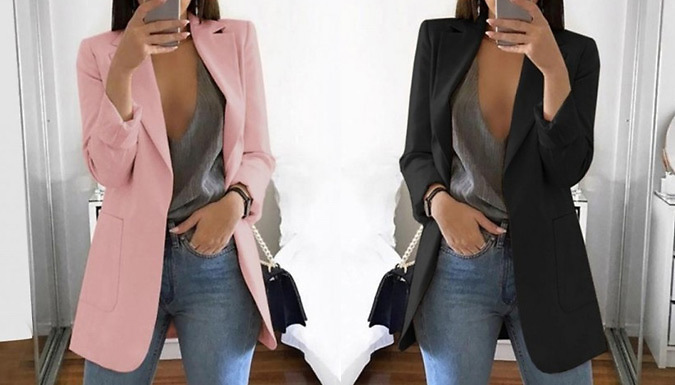Women's Casual Blazer - 7 Colours & 6 Sizes from Discount Experts